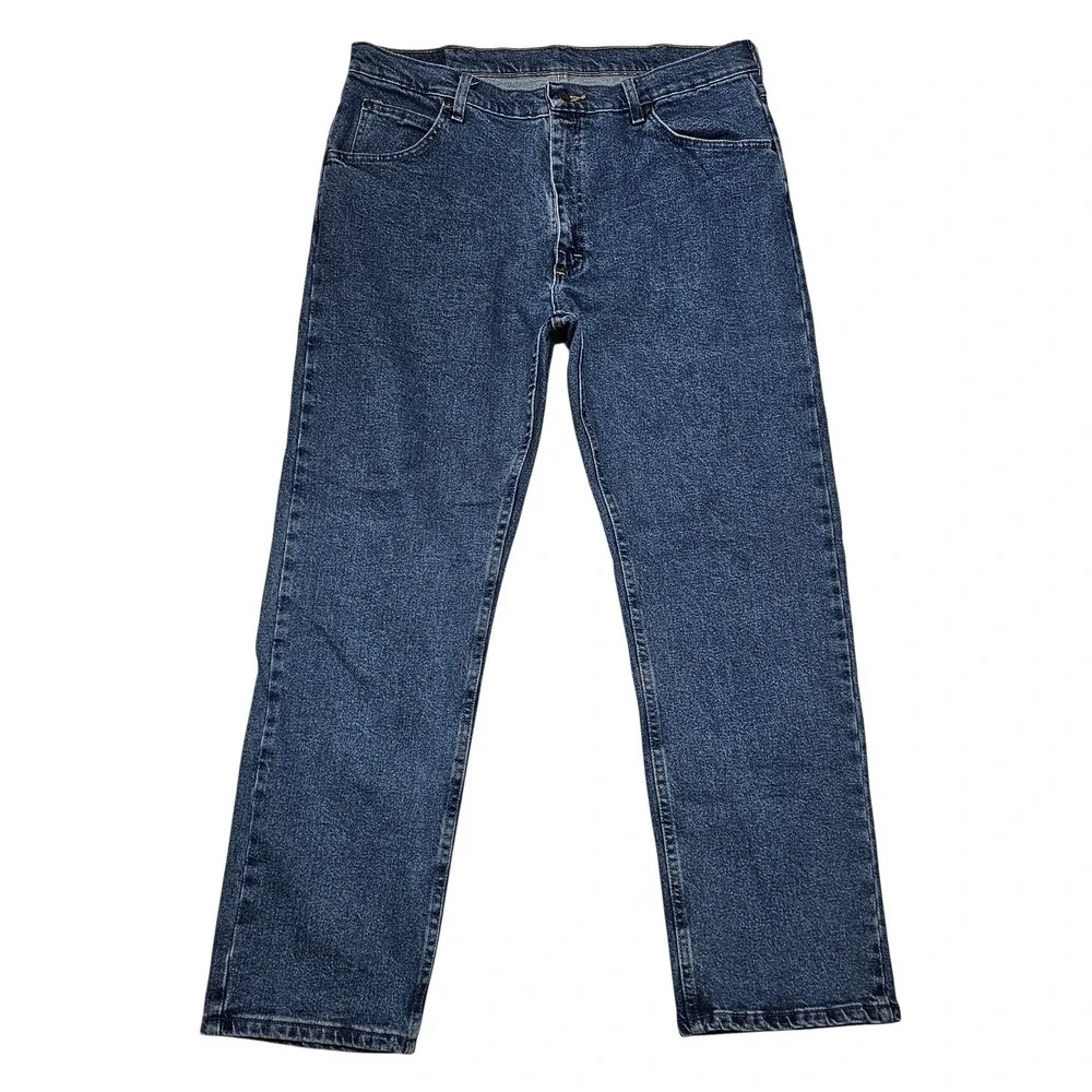 Wrangler Mens Jeans 36x29 Blue Denim Straight Leg Comfort Fit‎ Casual